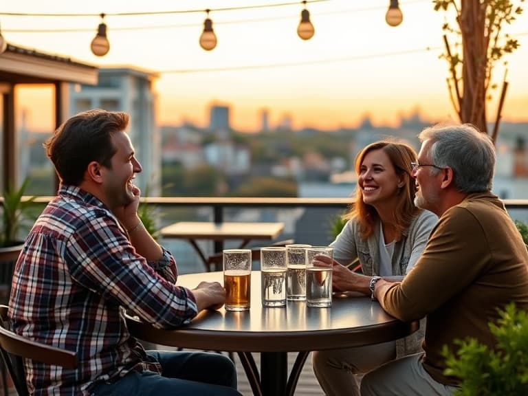 Small group enjoying an unhurried evening together